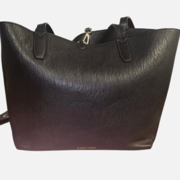 Calvin Klein Black Key Item Tote with Pouch Women's - Picture 1 of 10